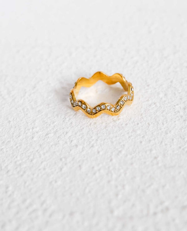 Julia zigzag diamond Gold Band Ring