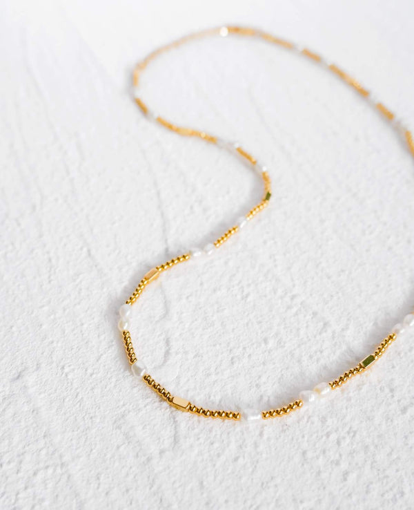 Shiloh Beaded Pearl Gold Necklace